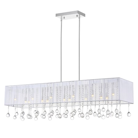 Cwi Lighting Water Drop 17 Light Drum Shade Chandelier With Chrome Finish 5005P48C(W-C)